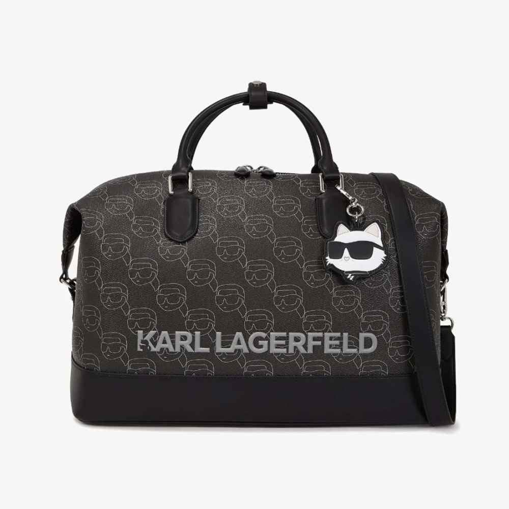 Karl Lagerfeld Black Ikonik Duffle Bag-thumb-0