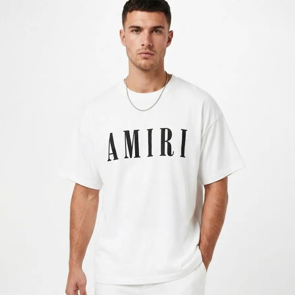 Amiri White Core Logo-Print Cotton T-Shirt-thumb-0