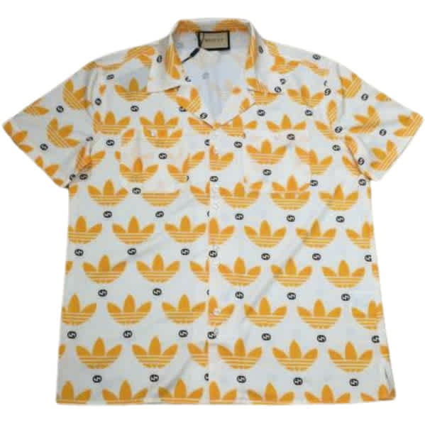 Gucci X Adidas White & Yellow Shirt-thumb-5