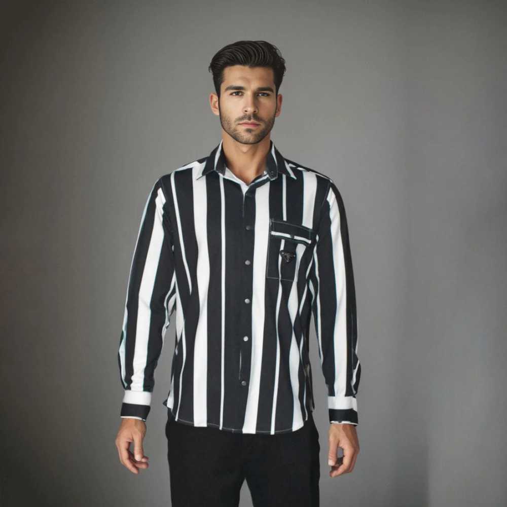 Prada White & Black Premium Quality Shirt-7