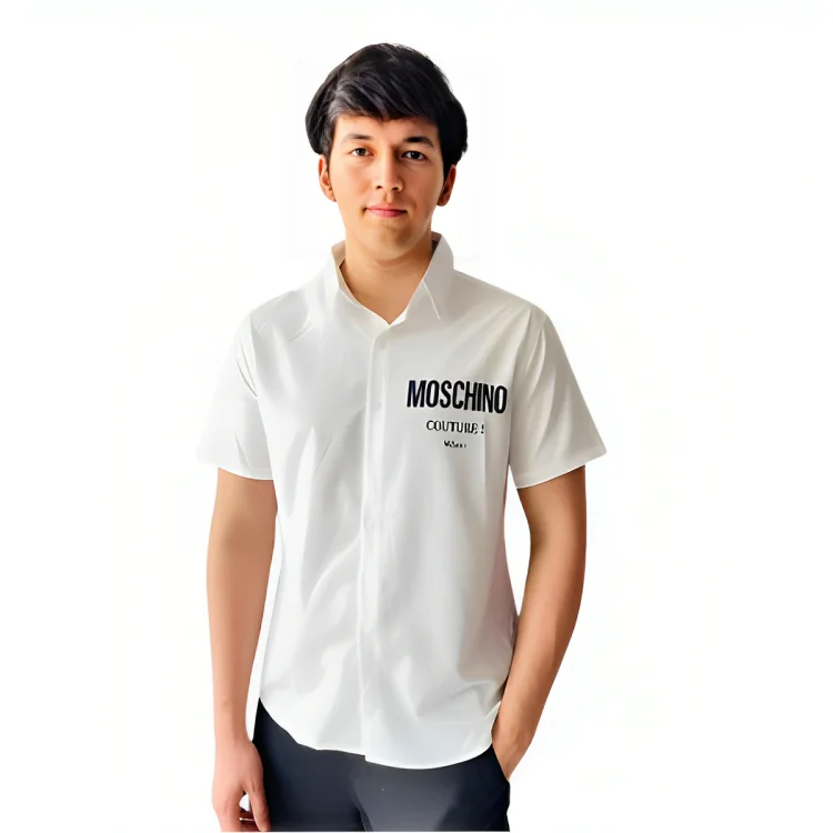 Moschino White Premium Quality Half Sleeve Shirt-0