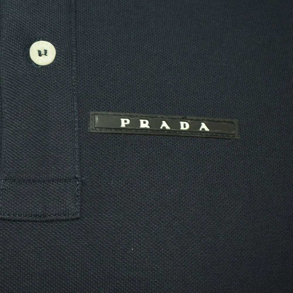 Prada Embossed Logo Blue Premium T-shirt-1
