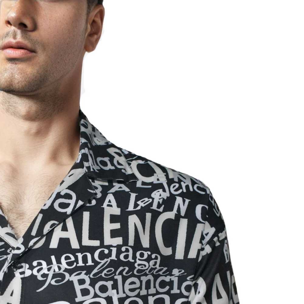 Balenciaga Black Printed Black Premium Quality Shirt-4