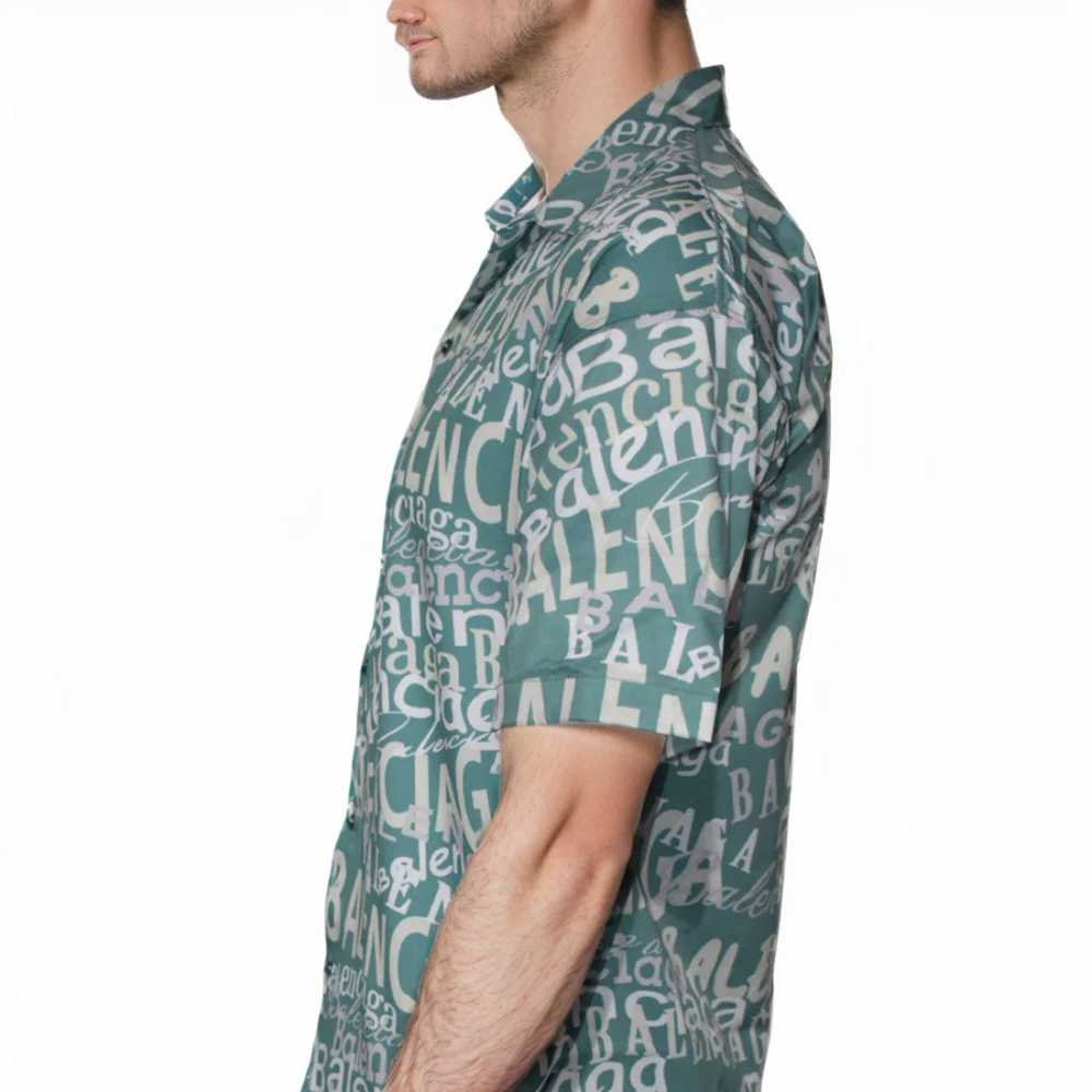Balenciaga Printed Green Premium Quality Shirt-thumb-3