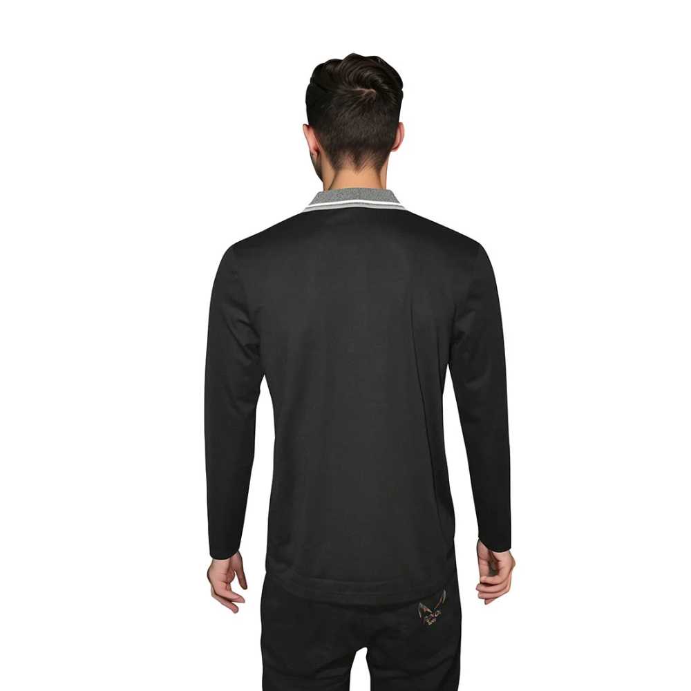 BOSS Black Interlock Cotton Polo T-shirt with Stripe Logo-1