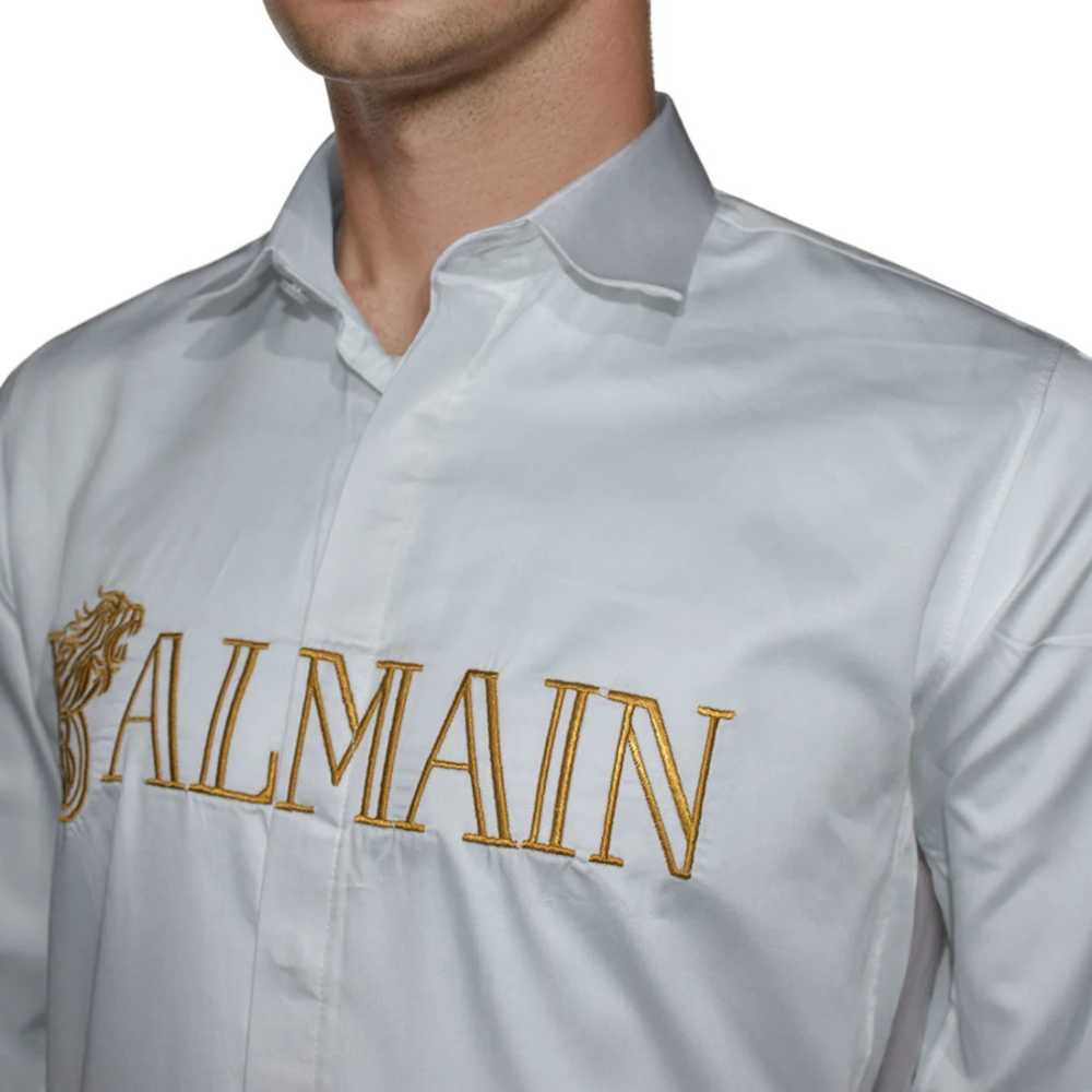 Balmain White Premium Quality Long Sleeve Shirt-2
