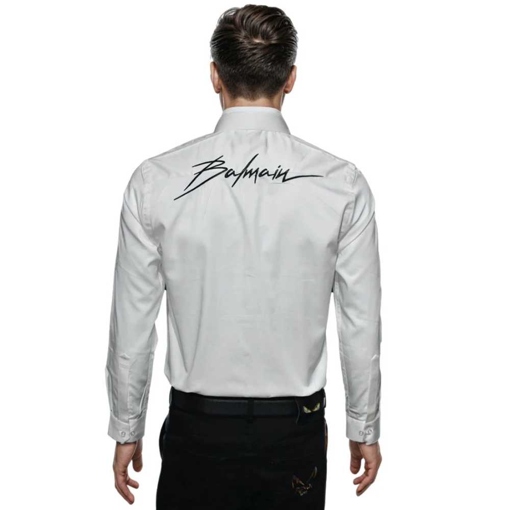 Balmain White Premium Quality Slim Fit Formal Men's Shirt-thumb-1