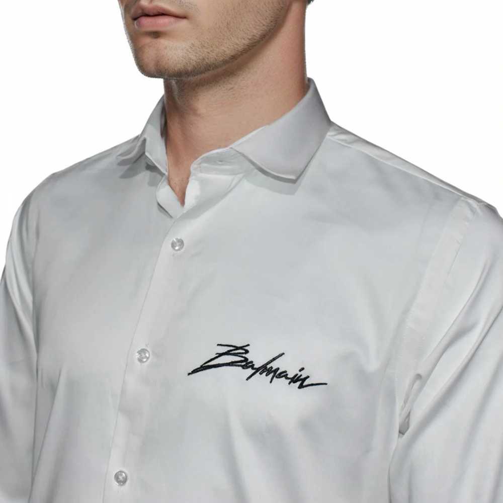 Balmain White Premium Quality Slim Fit Formal Men's Shirt-thumb-2