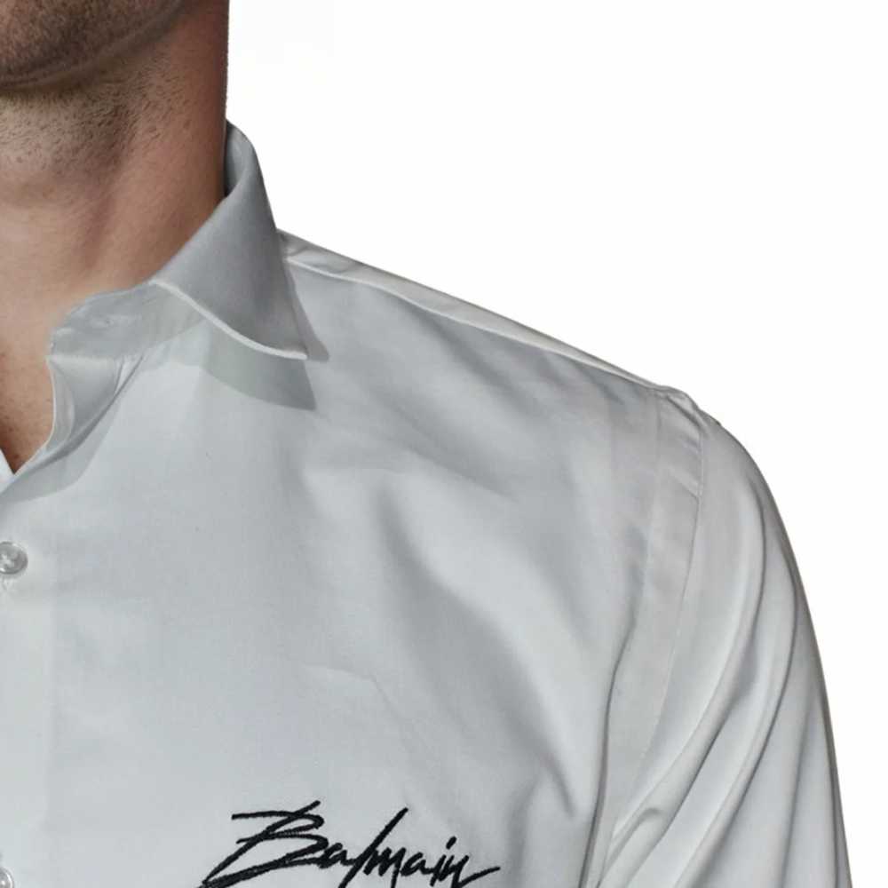 Balmain White Premium Quality Slim Fit Formal Men's Shirt-thumb-4