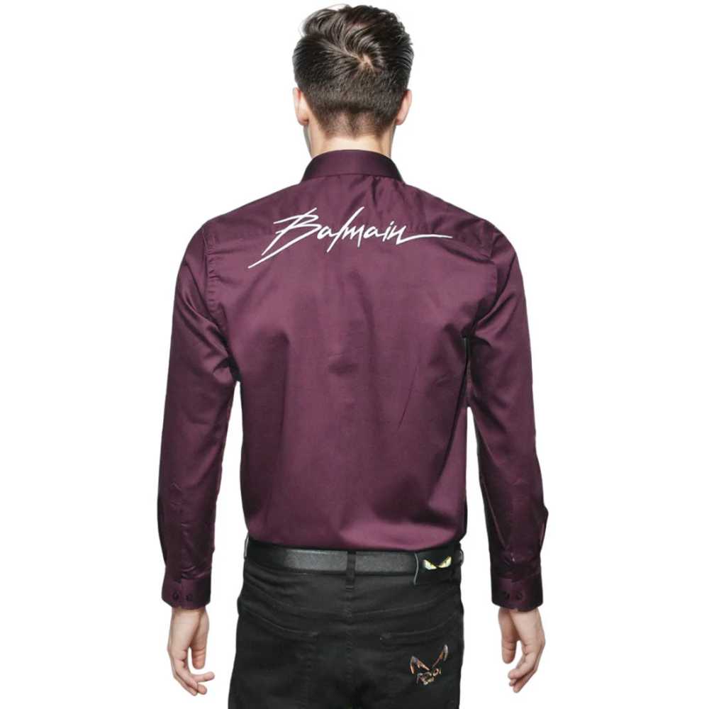 Balmain Wine Premium Quality Slim Fit Formal Men's Shirt-1