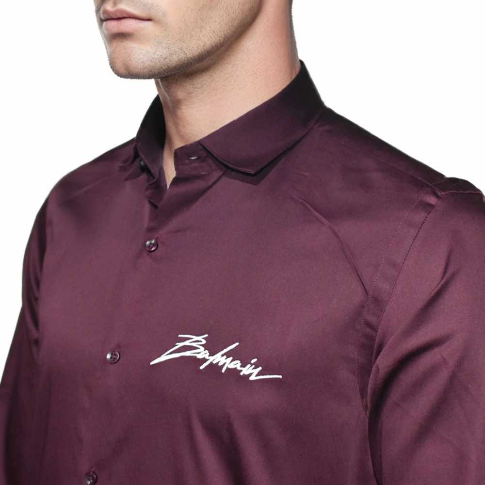 Balmain Wine Premium Quality Slim Fit Formal Men's Shirt-2
