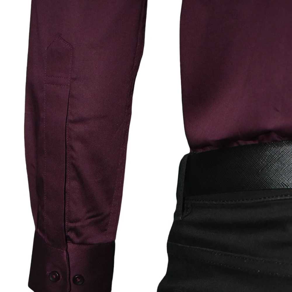 Balmain Wine Premium Quality Slim Fit Formal Men's Shirt-5