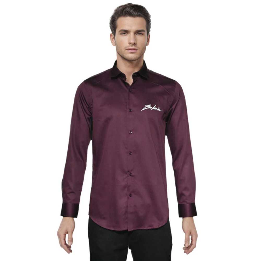 Balmain Wine Premium Quality Slim Fit Formal Men's Shirt-6