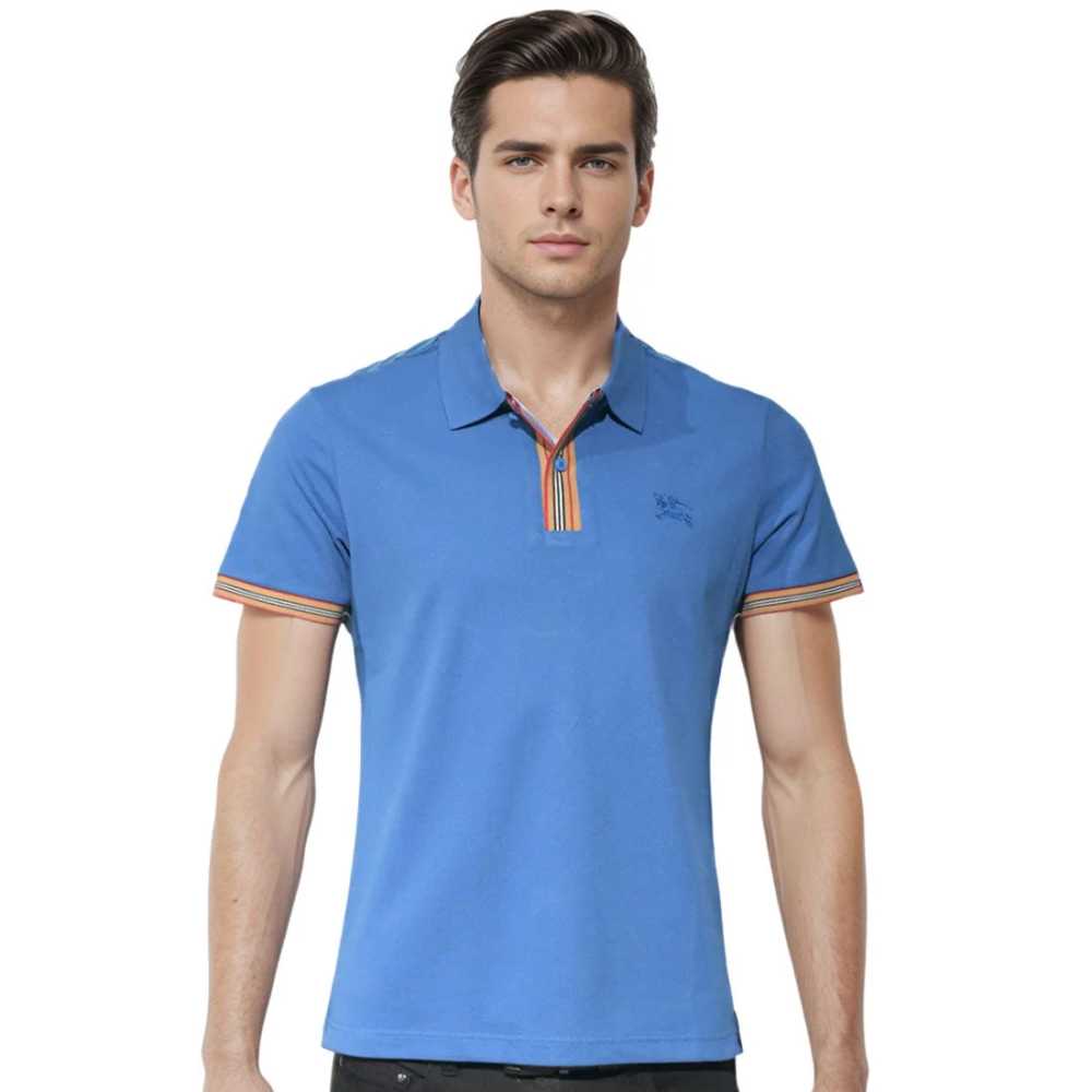 Burberry Embroidery Logo Blue Premium T-shirt
