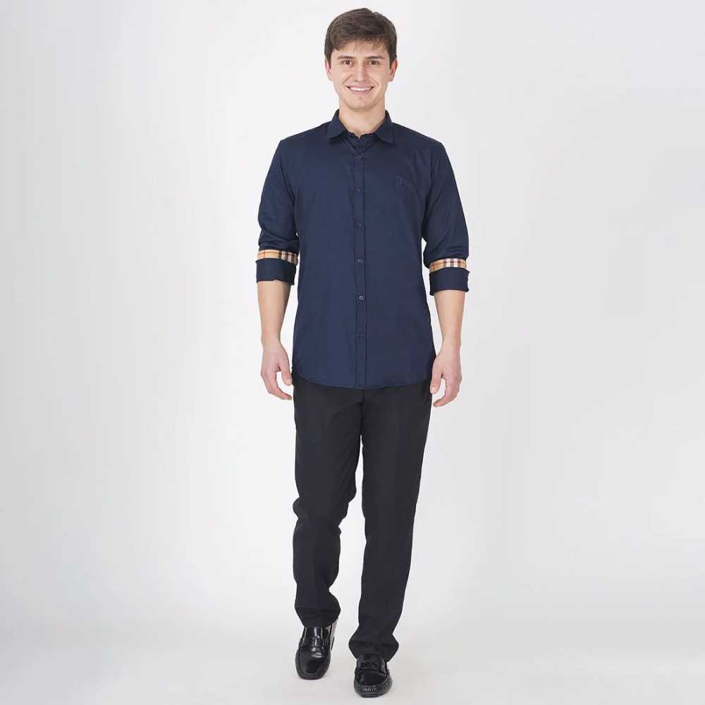 Burberry Navy Blue Premium Quality Shirt-3