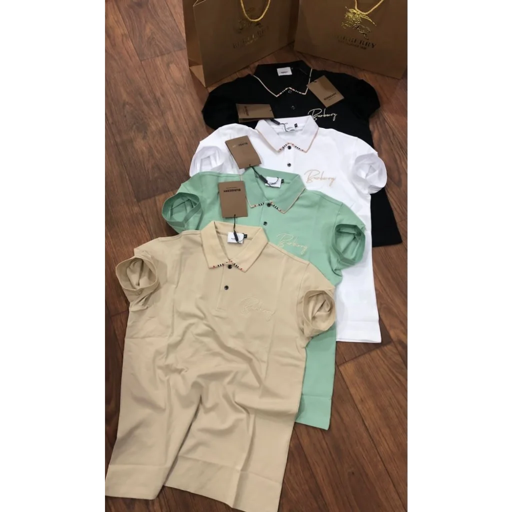 Burberry Brown Premium Quality Polo Tees-7