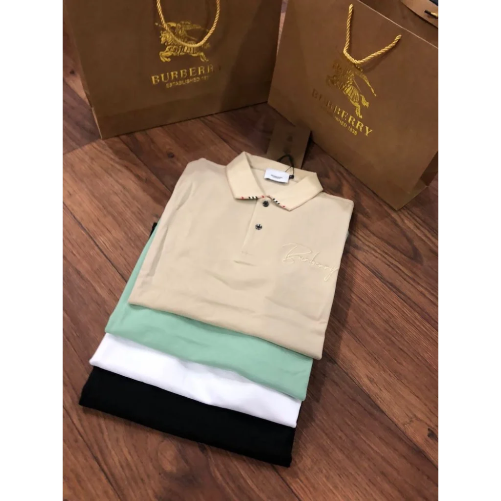 Burberry Brown Premium Quality Polo Tees-8