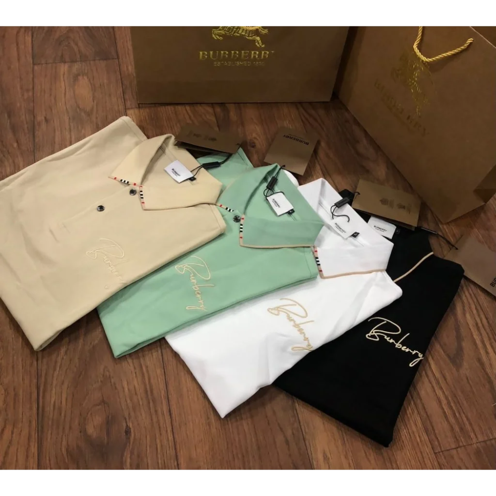 Burberry Brown Premium Quality Polo Tees-9