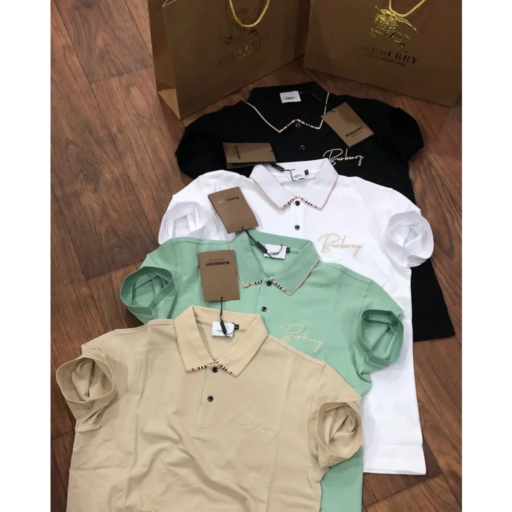 Burberry Brown Premium Quality Polo Tees-10