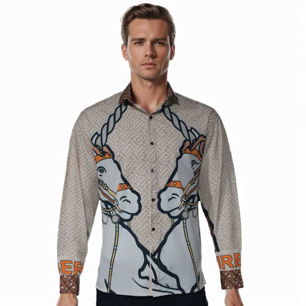 Burberry Unicorn and Monogram Printed Premium Quality Shirt
