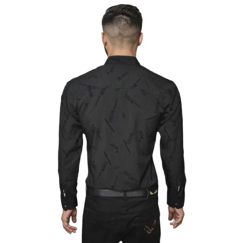 Dior Black Premium Quality Logo Printed Shirt-thumb-1