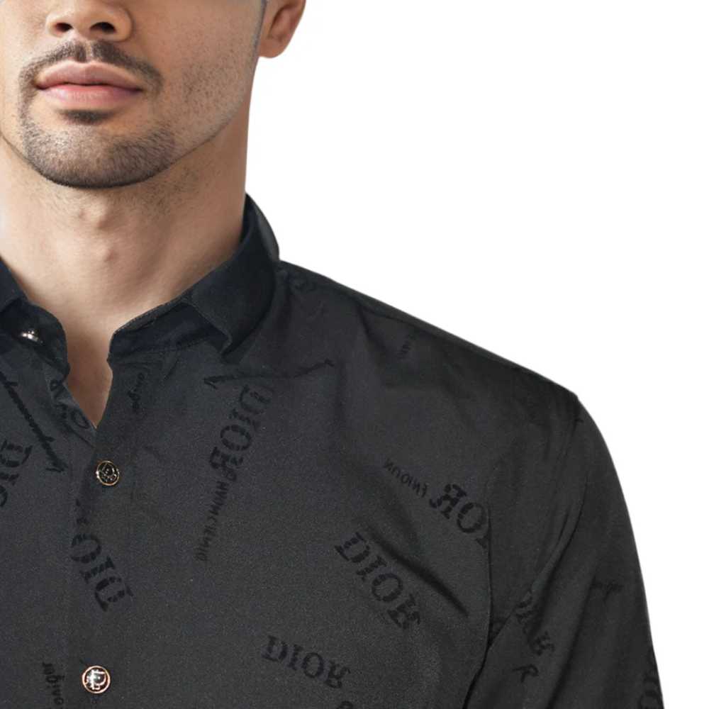 Dior Black Premium Quality Logo Printed Shirt-thumb-4