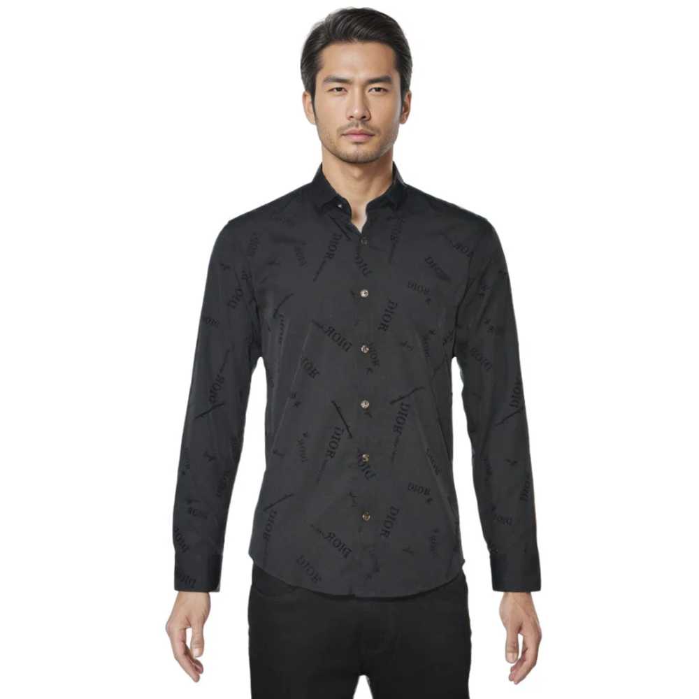 Dior Black Premium Quality Logo Printed Shirt-thumb-5
