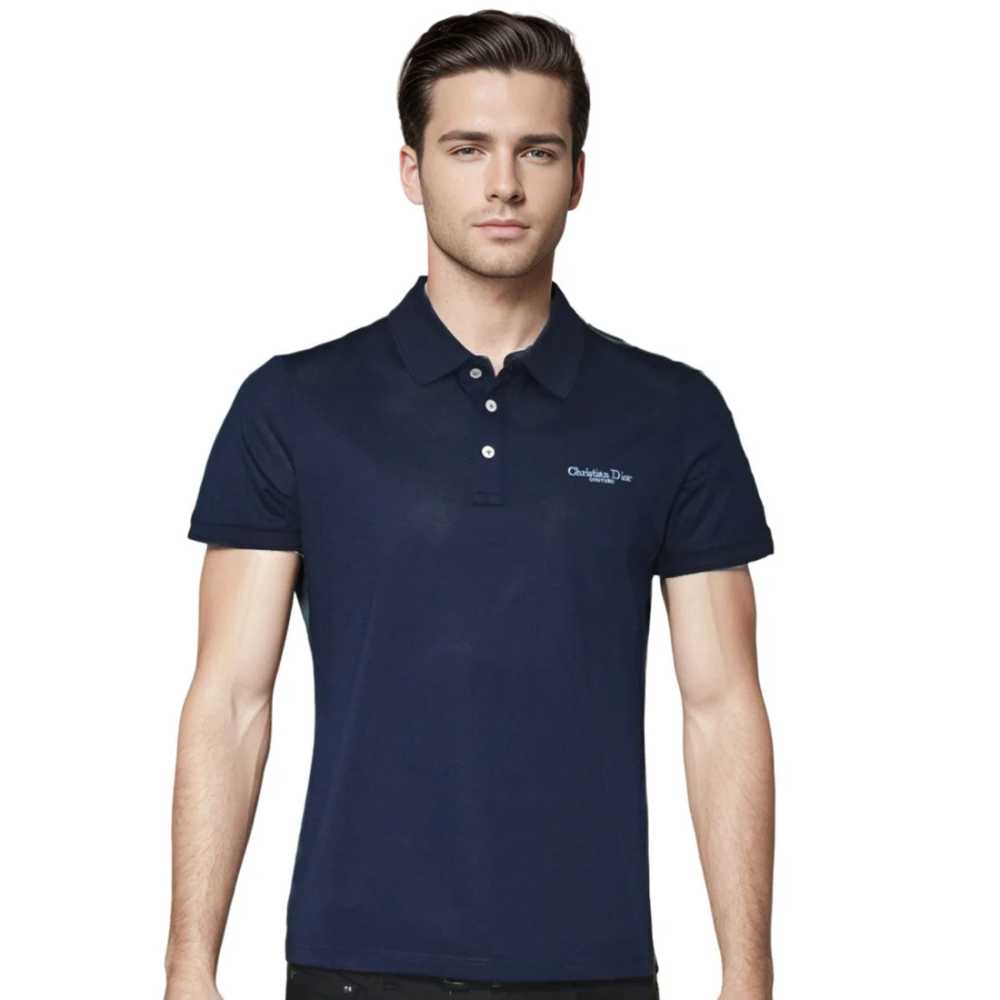 Christian Dior Embroidered logo Navy Blue Premium T-shirt