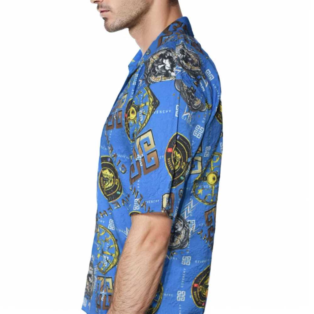 Givenchy Printed Blue Premium Quality Shirt-thumb-3