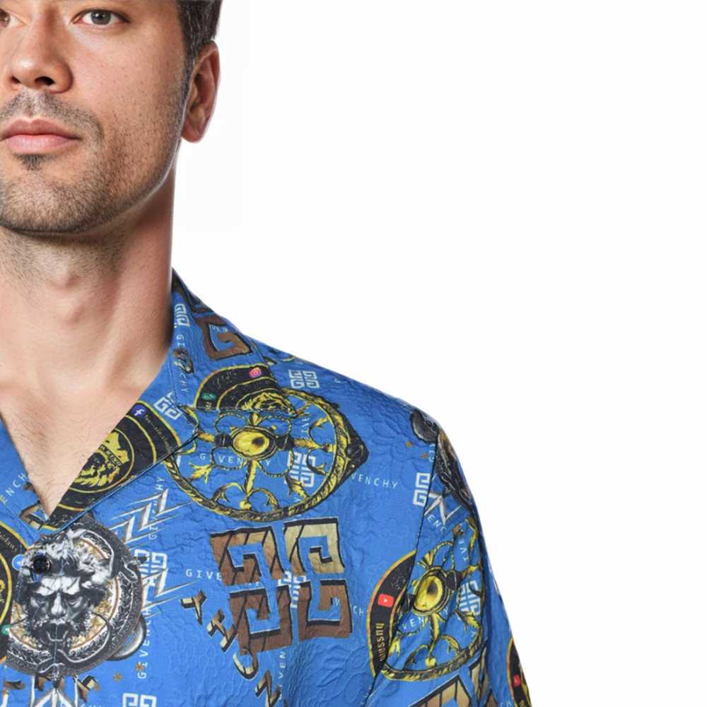 Givenchy Printed Blue Premium Quality Shirt-thumb-4