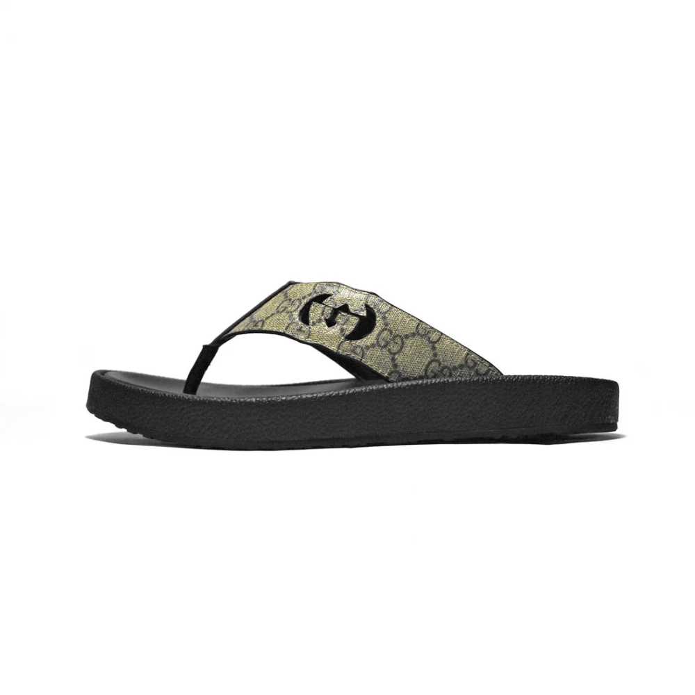 Gucci Black Premium Quality Men's Flip-Flops-1