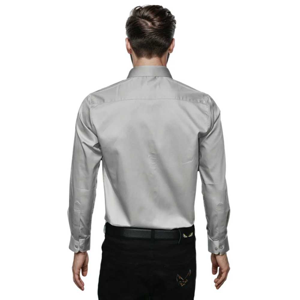 Emporio Armani Grey Premium Quality Flocking Text On Pocket Shirt-1