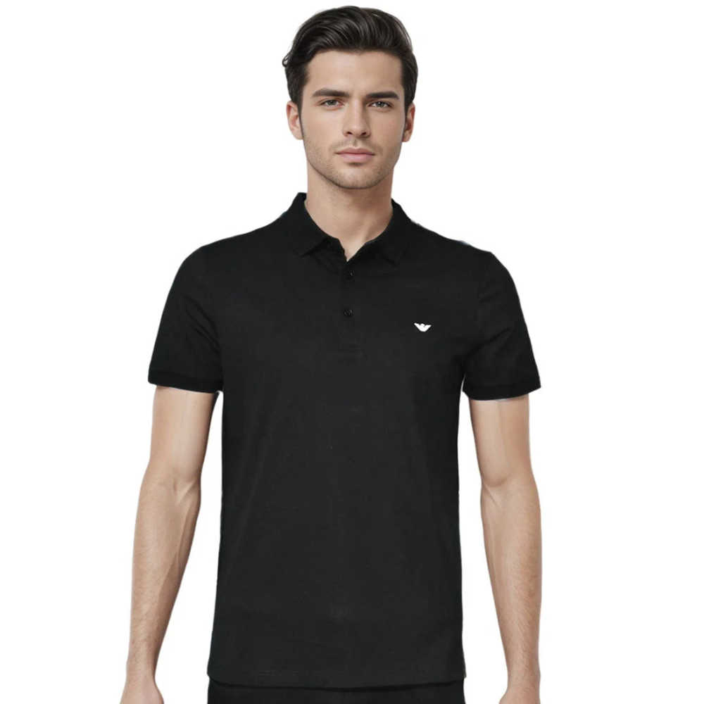 Emporio Armani Black Premium Quality Short Sleeve Polo T-shirt-thumb-0