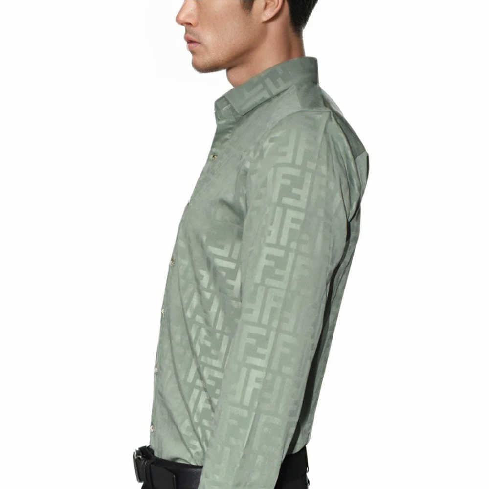 Fendi Green Premium Quality Designer Shirt-4
