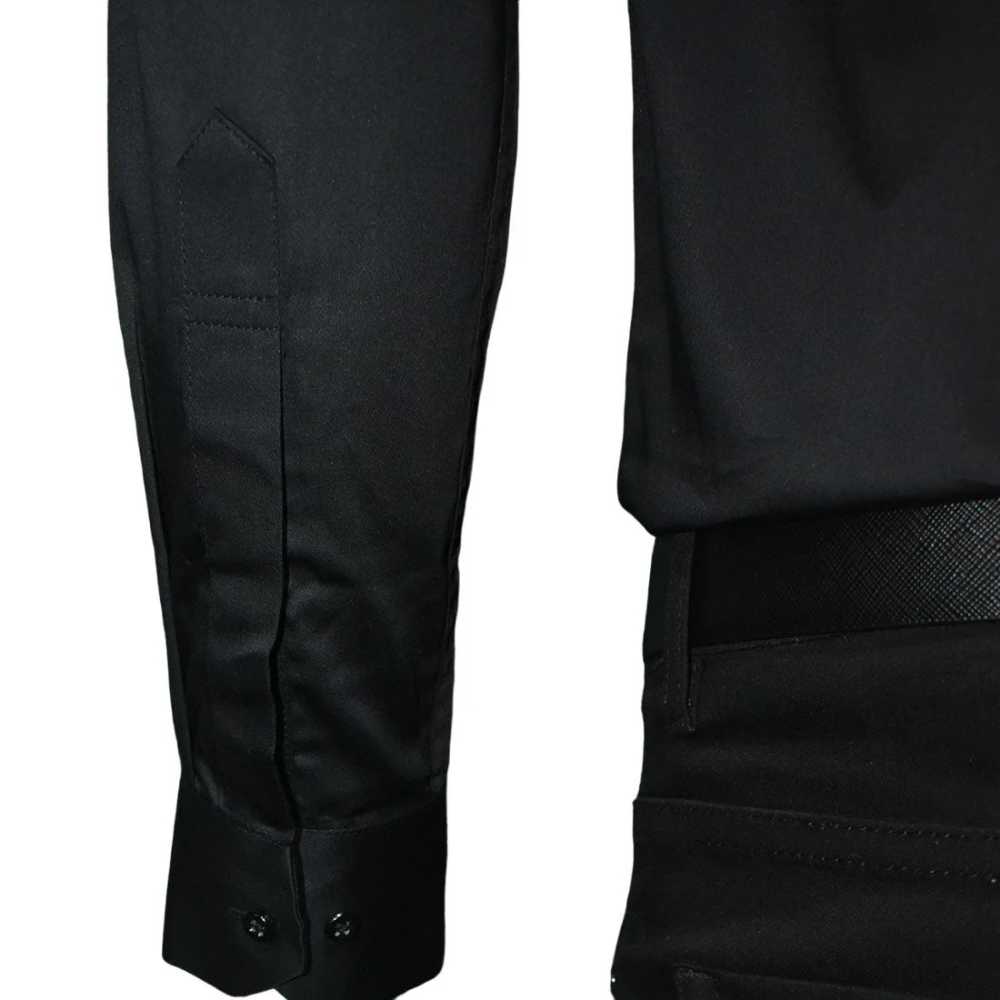 Emporio Armani Black Premium Quality Flocking Text On Pocket Shirt-5