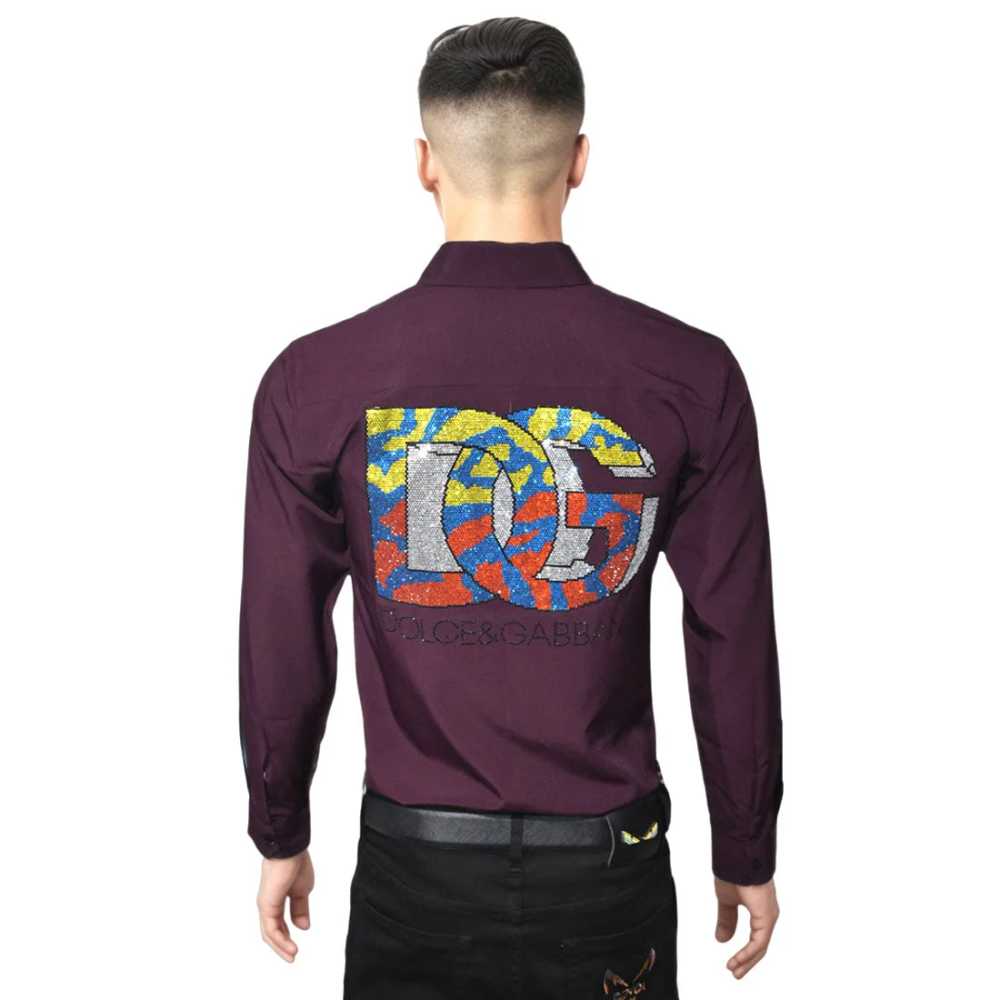 Dolce & Gabbana Wine Premium Quality Designer Shirt-thumb-1