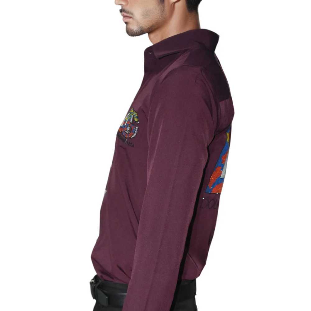 Dolce & Gabbana Wine Premium Quality Designer Shirt-thumb-2