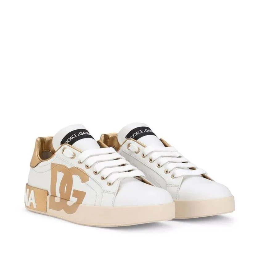 Dolce & Gabbana White & Golden Premium Quality Sneakers-2