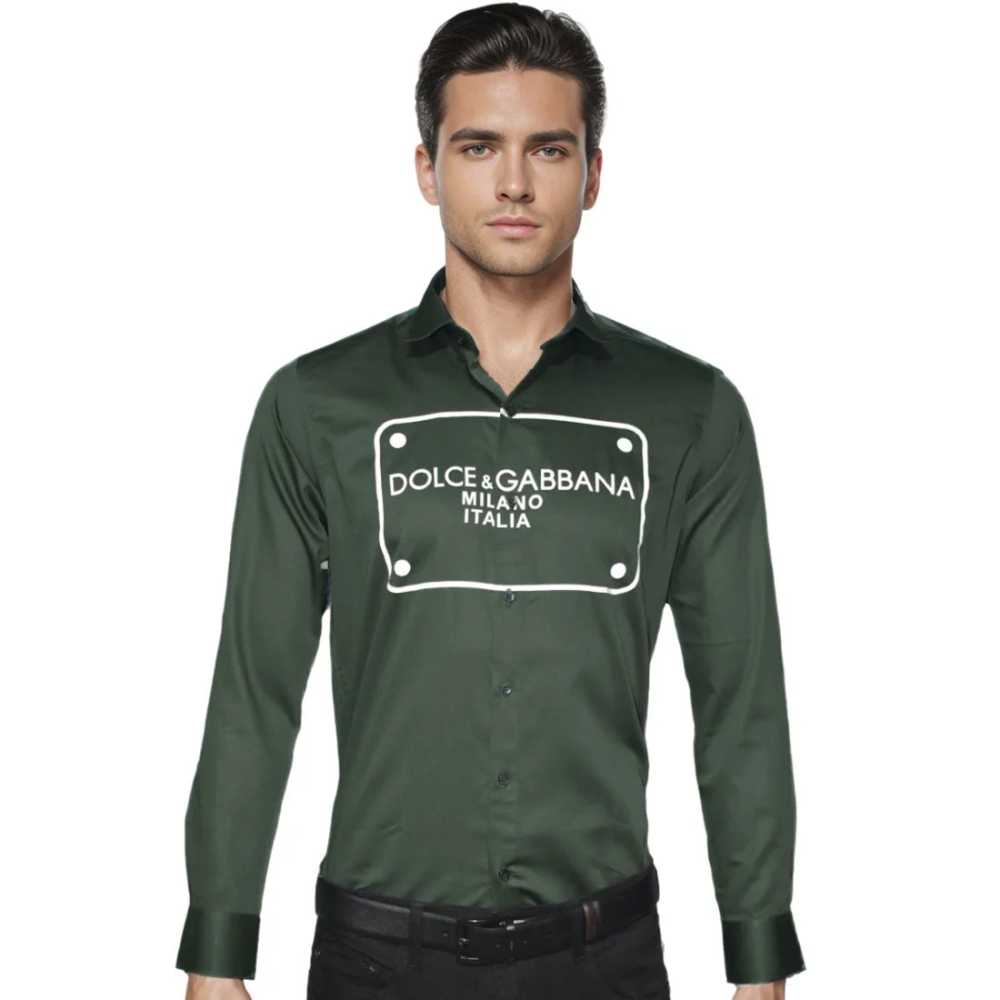 Dolce & Gabbana Green Premium Quality Full Sleeve Shirt