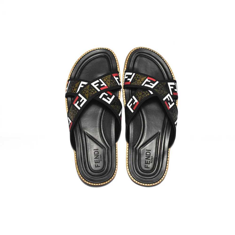 Fendi Black Premium Quality Men's Flip-Flops-3