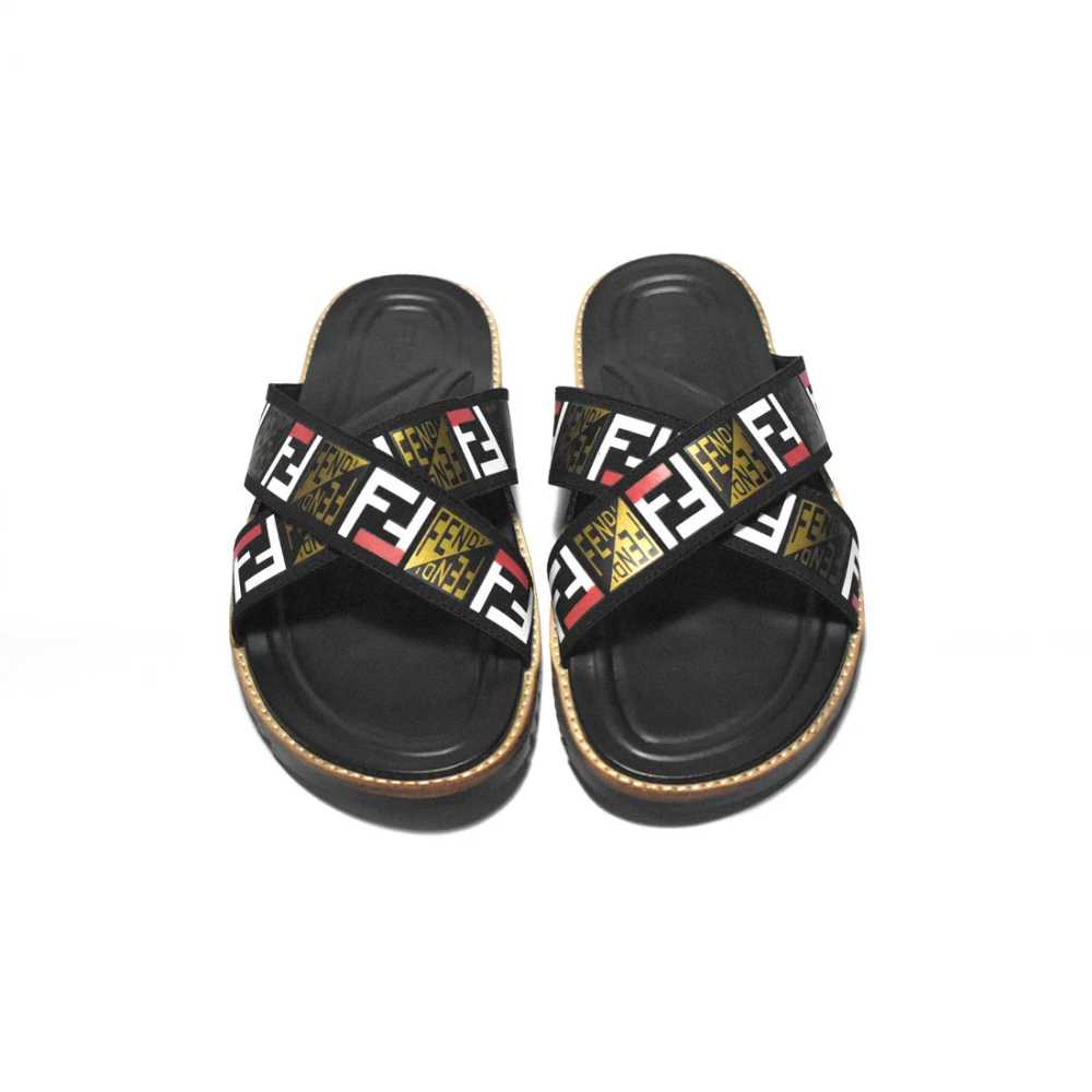 Fendi Black Premium Quality Men's Flip-Flops-4