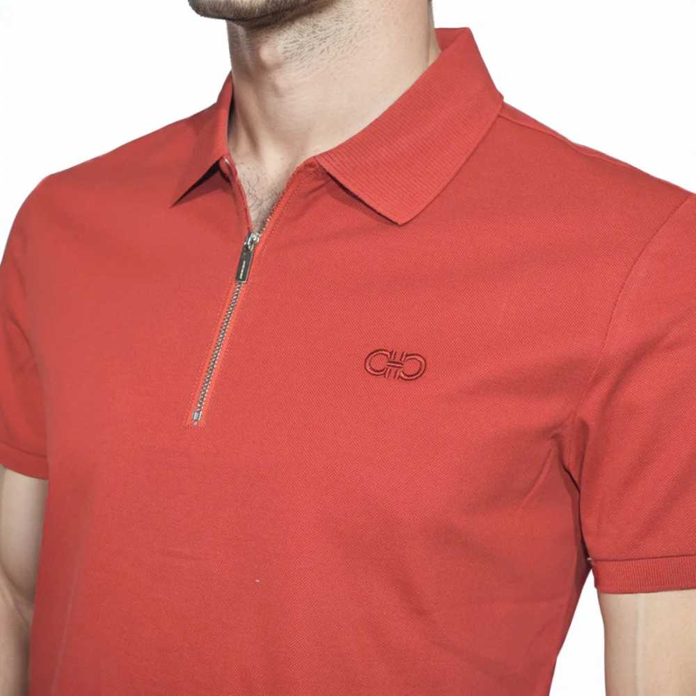 Salvatore Ferragamo Embroidered logo Red Premium T-shirt-2