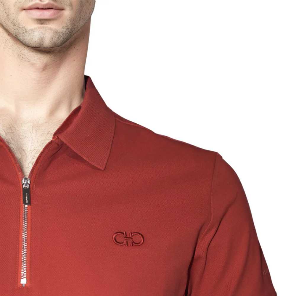 Salvatore Ferragamo Embroidered logo Red Premium T-shirt-4