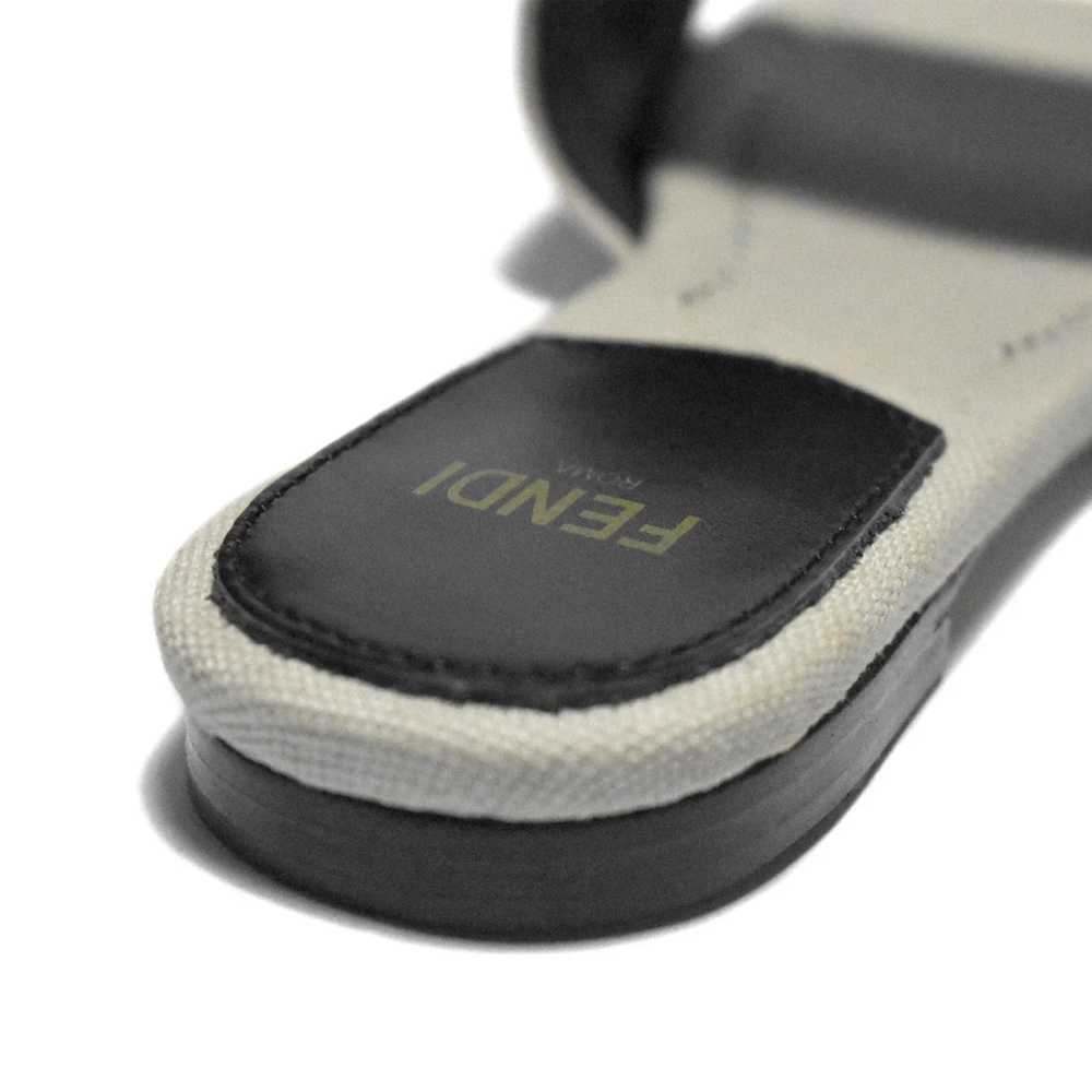 Fendi Black and Grey Premium Flat Sandals-4