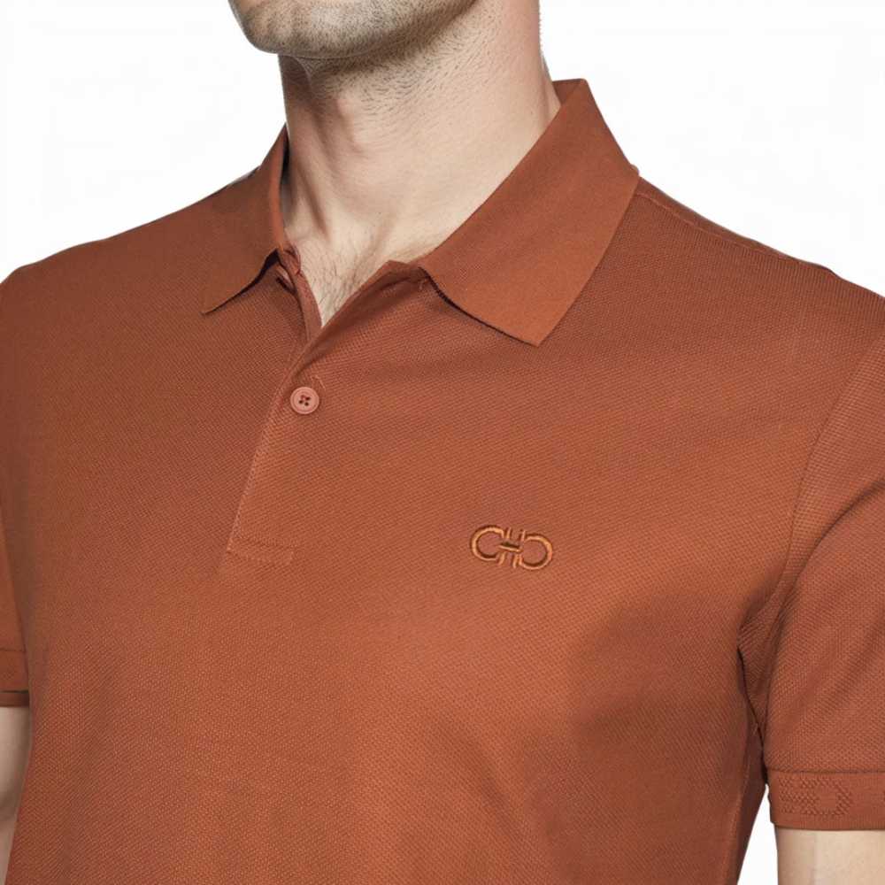 Ferragamo Embroidered logo Brown Premium T-shirt-thumb-2