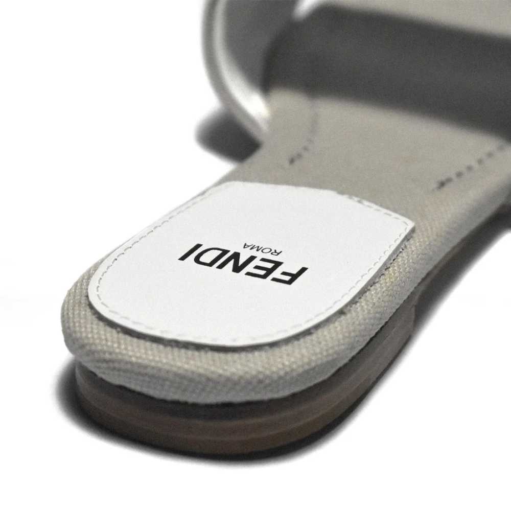Fendi Grey and White Premium Flat Sandals-4