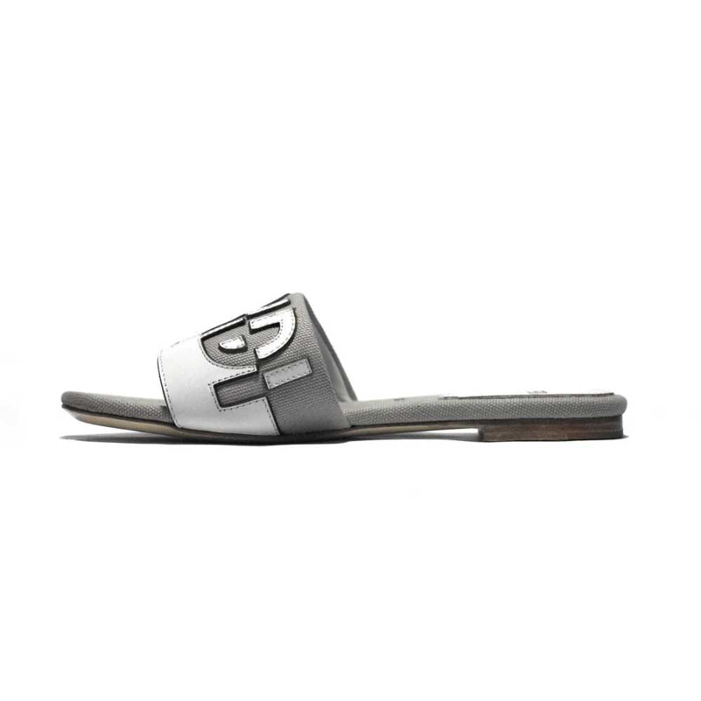 Fendi Grey and White Premium Flat Sandals-1