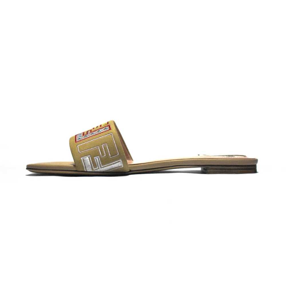 Fendi Brown and Pink Flat Sandals-1