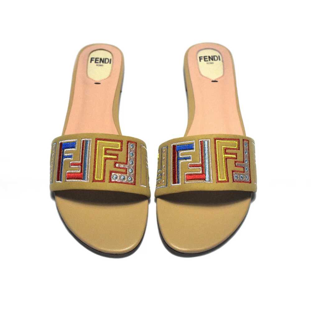 Fendi Brown and Pink Flat Sandals-5