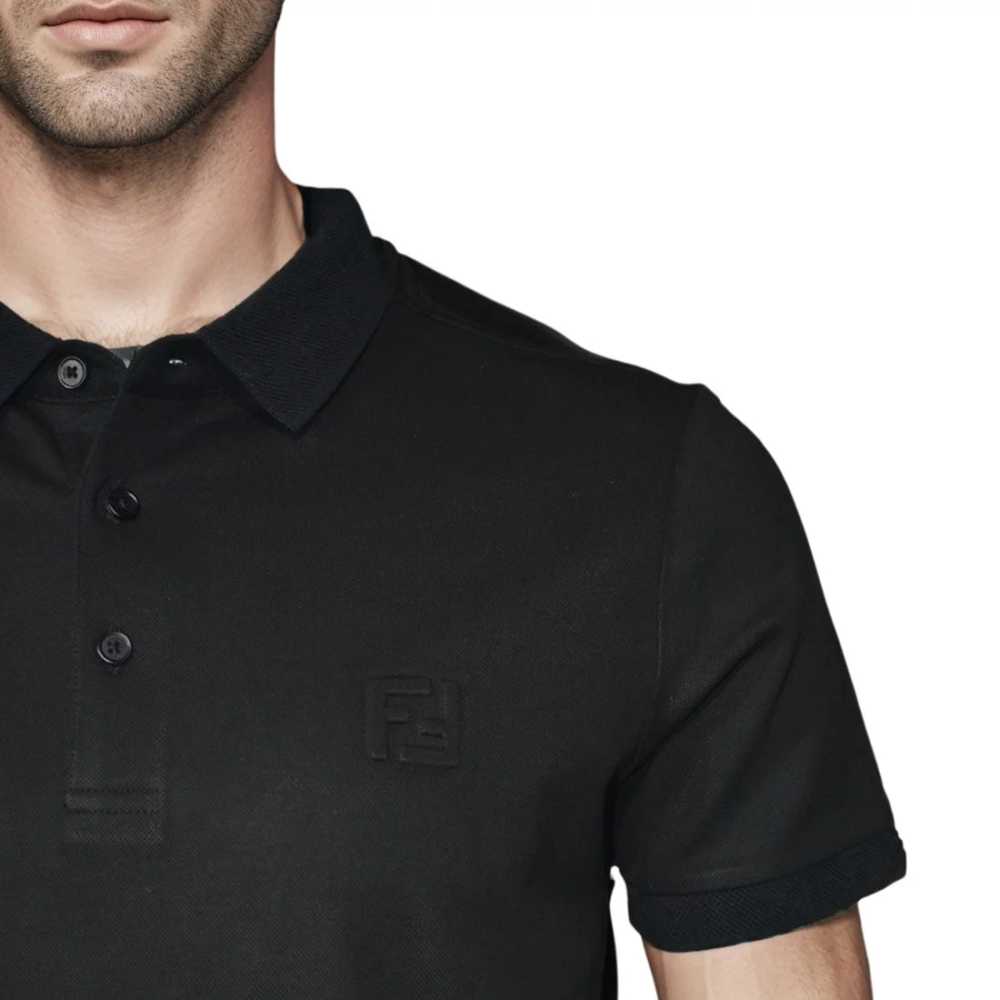 Fendi Embossed logo Black Premium Quality T-shirt-4